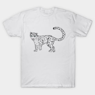 Roaming - Snow Leopard Sketch T-Shirt